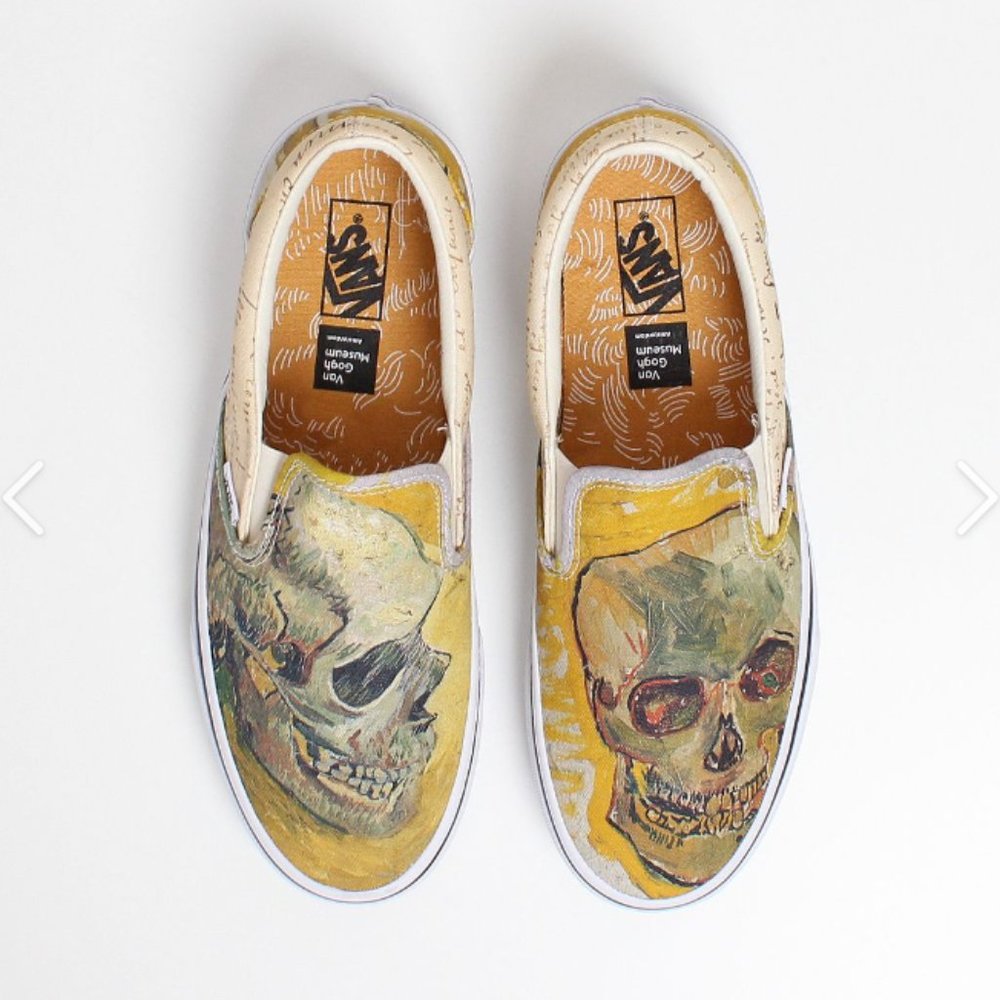 Collector’s Vans x Van Gogh Museum Spooky Skull Classic Slip-On Sneakers, NIB